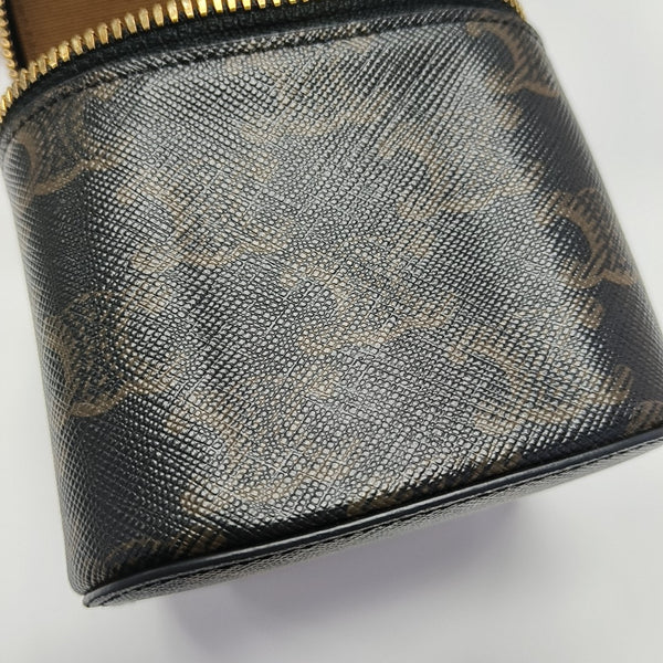 Coated Canvas Shoulder Bag Black