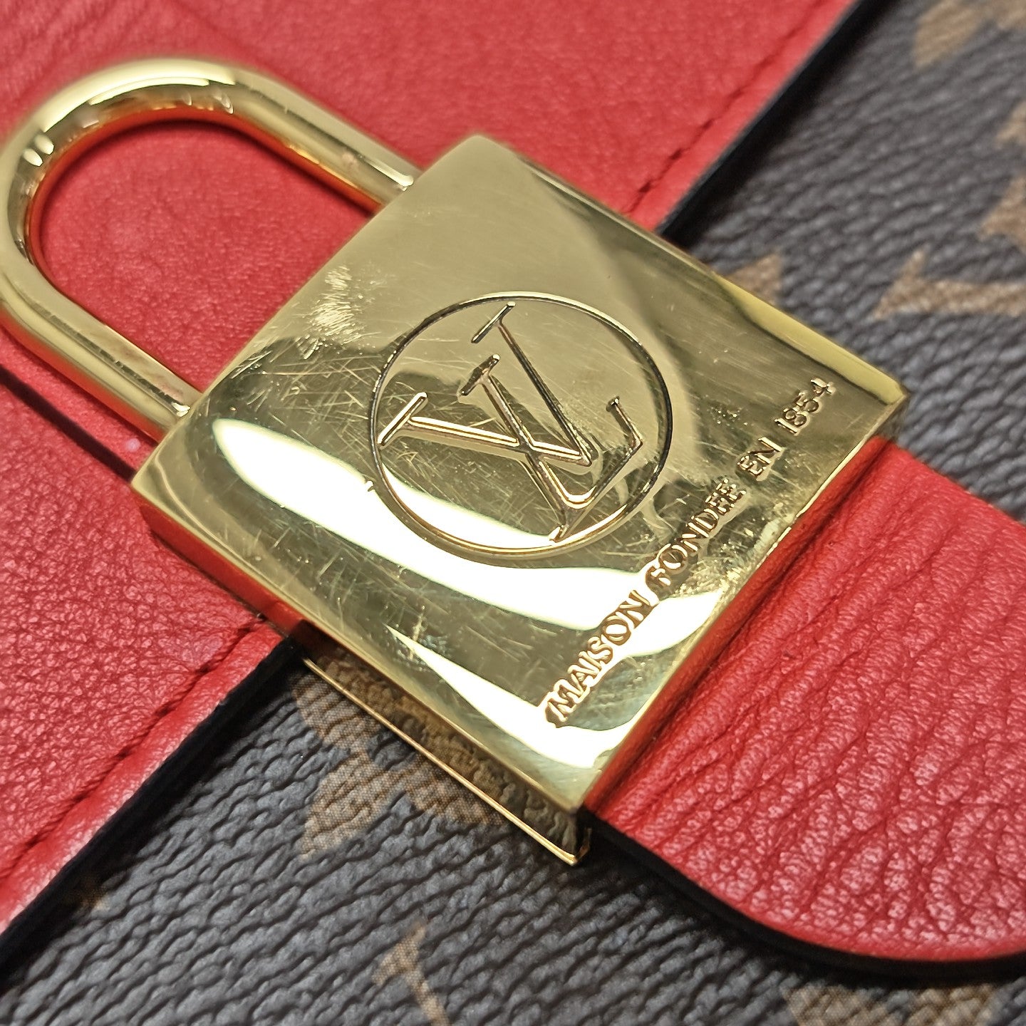 LOCKY BB Monogram Coated Canvas Red