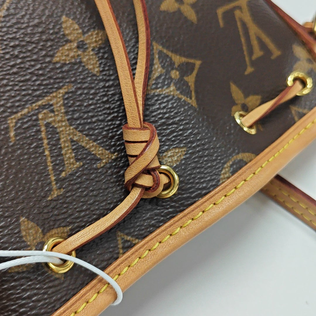 NÉONOÉ Nano Monogram Coated Canvas Brown