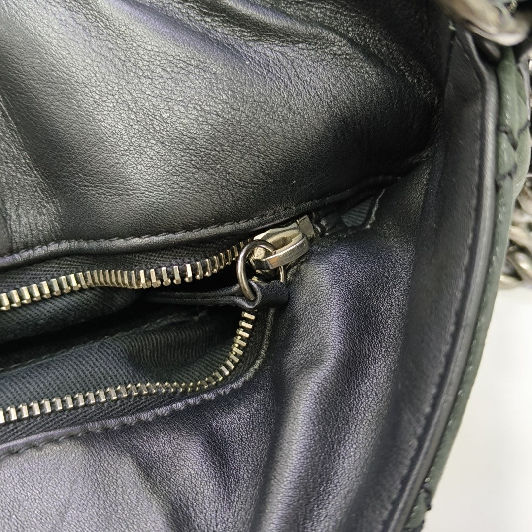 Quilted Calfskin Shoulder Bag Large Black
