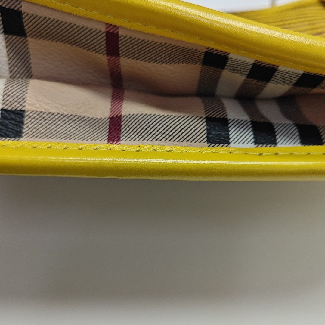 Coated Canvas Top Handle Bag Yellow