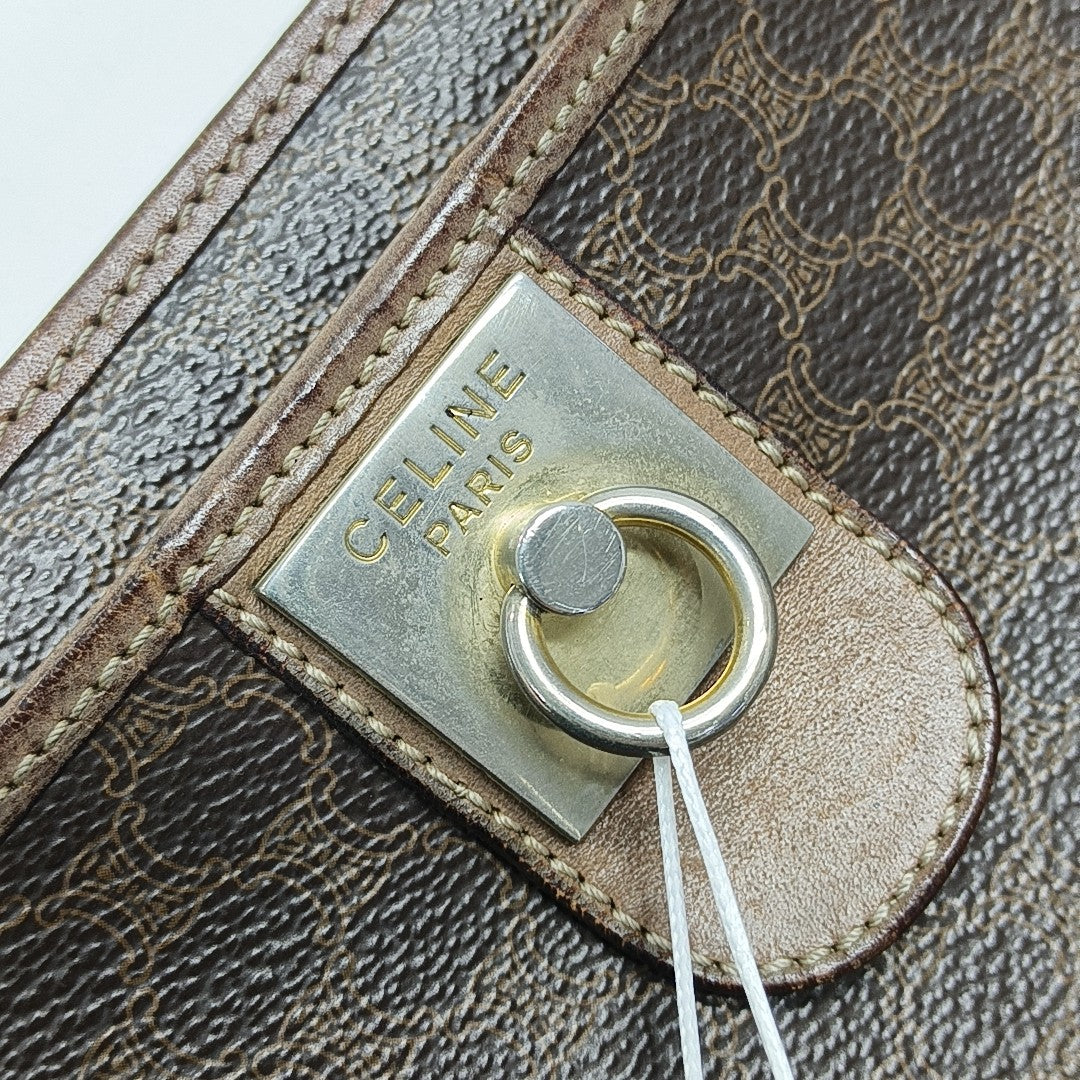 MACADAM CLUTCHES Coated Canvas Brown