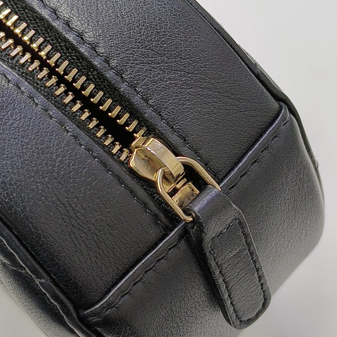 ROUND Mini Quilted Calfskin Black