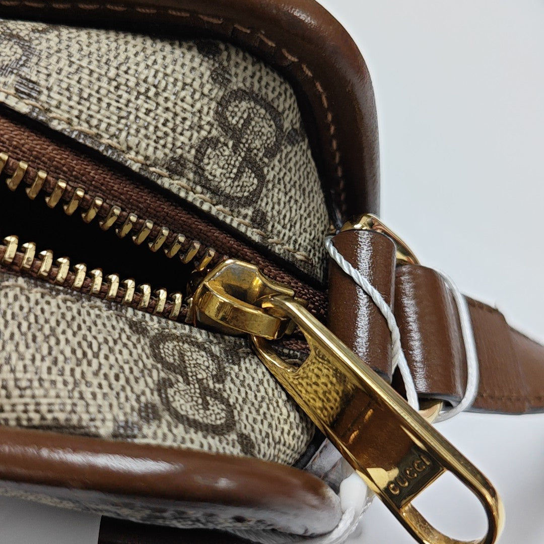 GG Supreme Mini Monogram Coated Canvas Beige