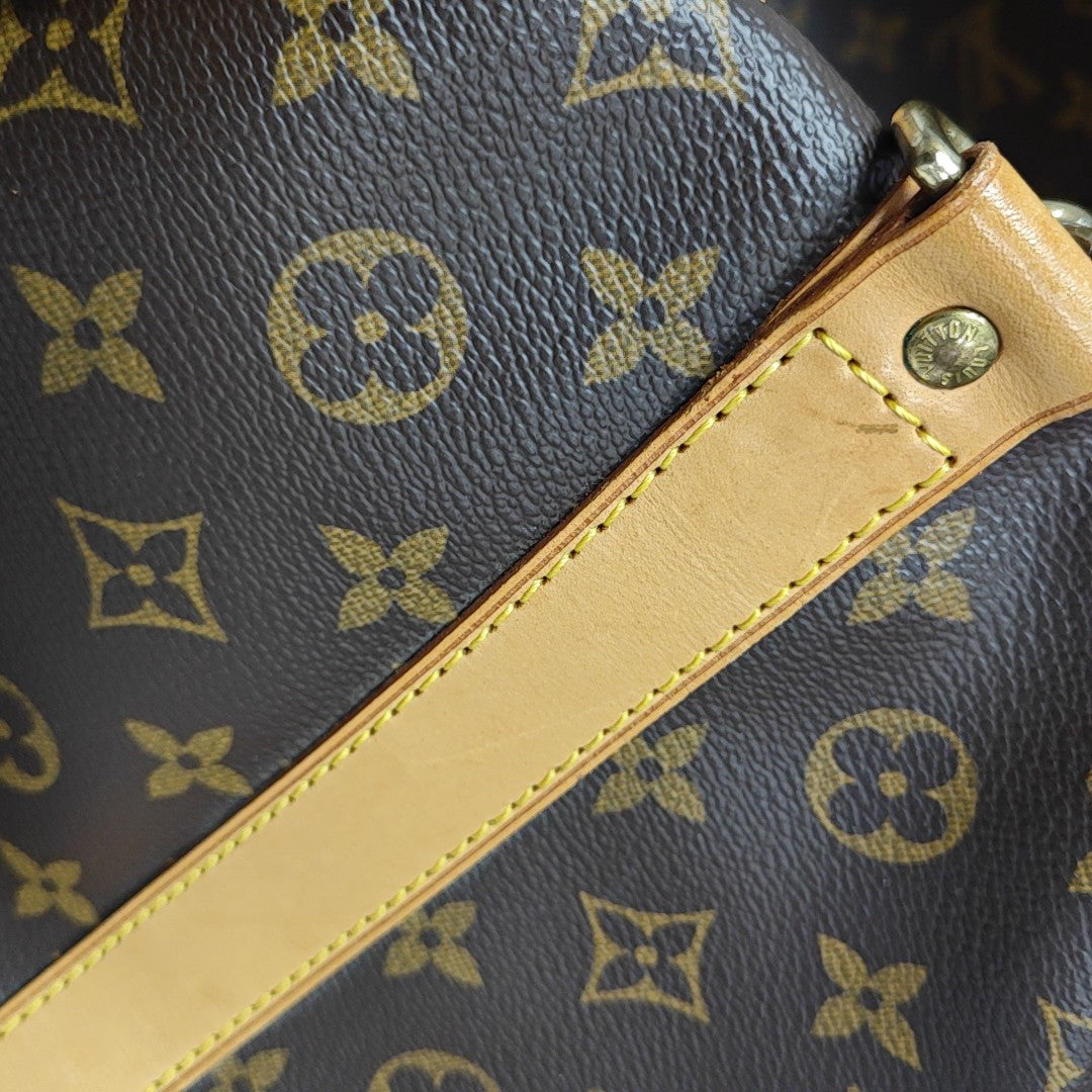 KEEPALL 55 Monogram Coated Canvas Brown