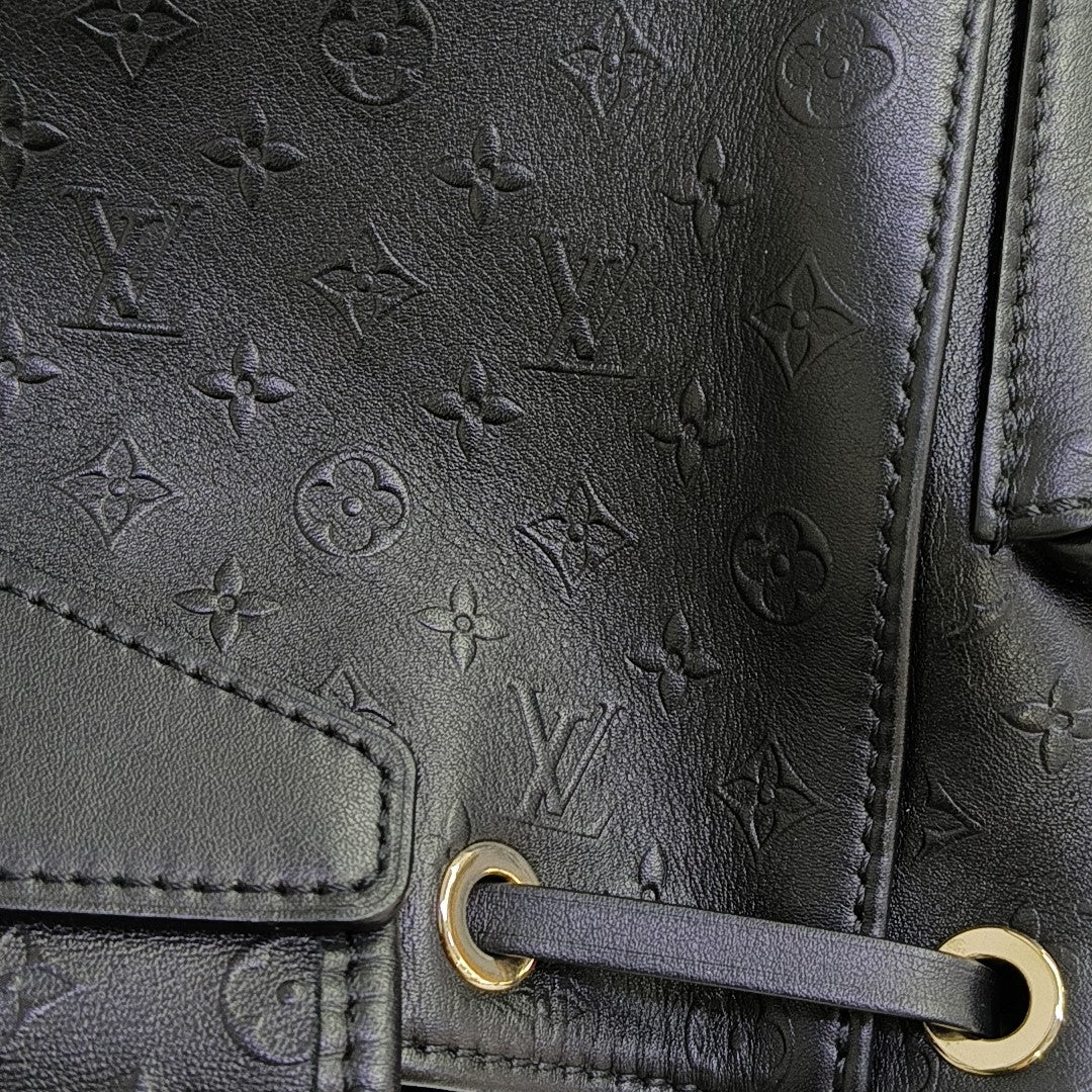 Monogram Calfskin Shoulder Bag Black