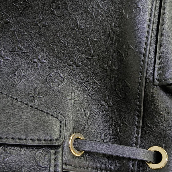 Monogram Calfskin Shoulder Bag Black