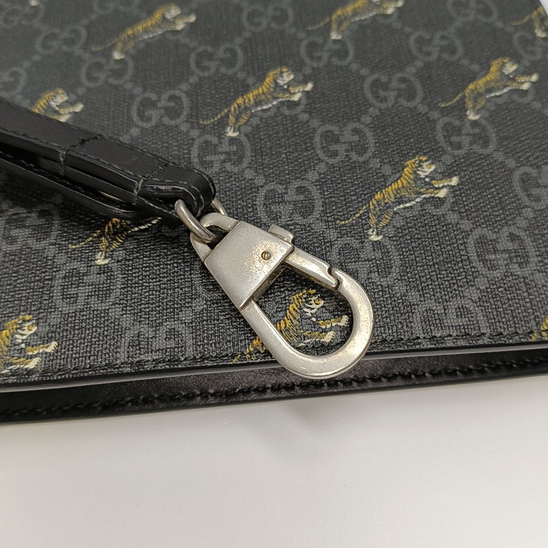 GG Supreme Monogram Coated Canvas Black