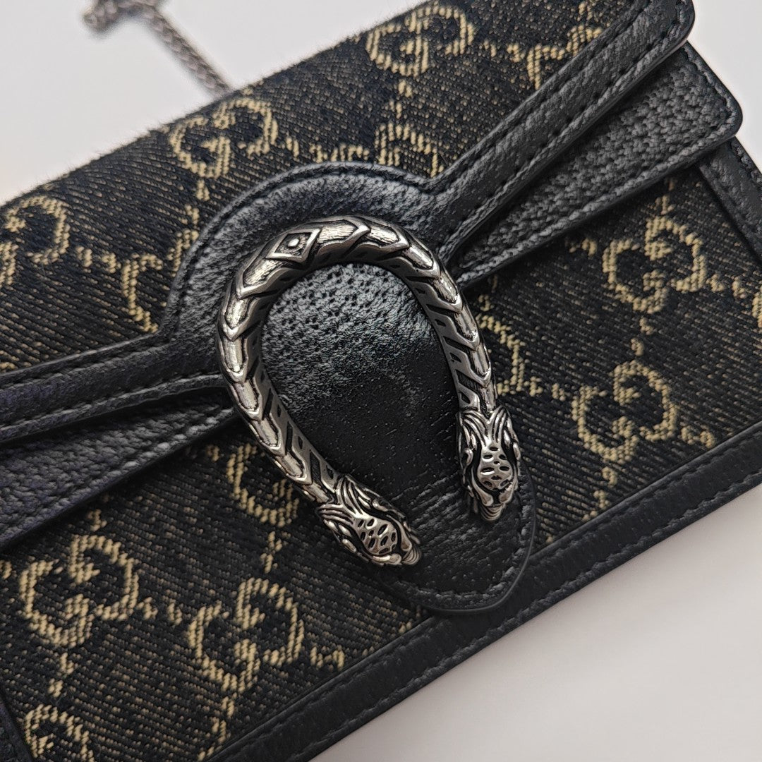 Dionysus Super Mini Monogram Denim Black