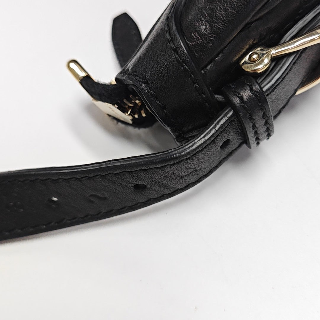 Monogram Calfskin Top Handle Bag Black