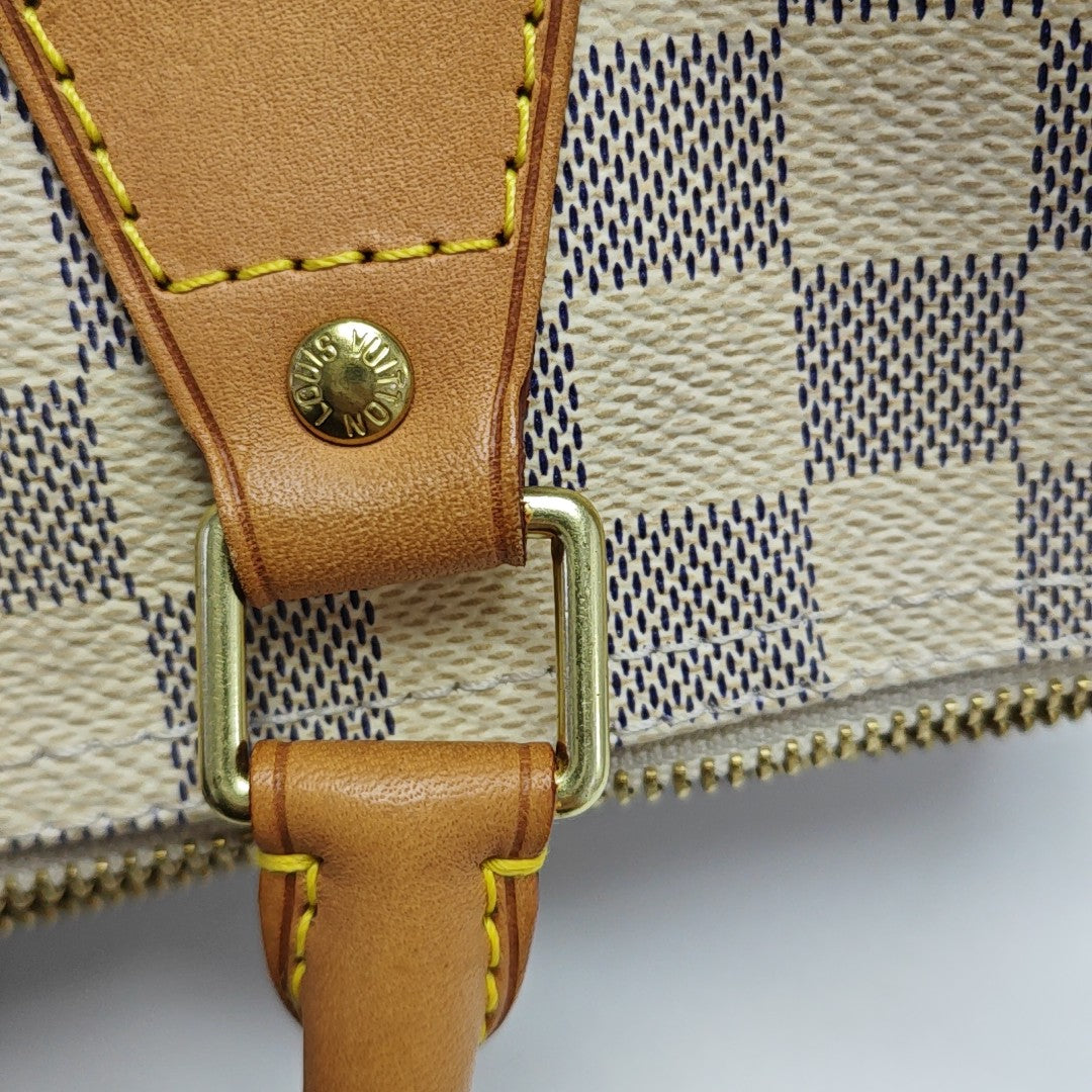 SPEEDY 30 Damier Azur Coated Canvas White