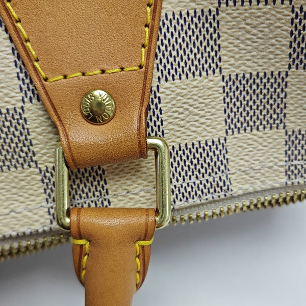 SPEEDY 30 Damier Azur Coated Canvas White