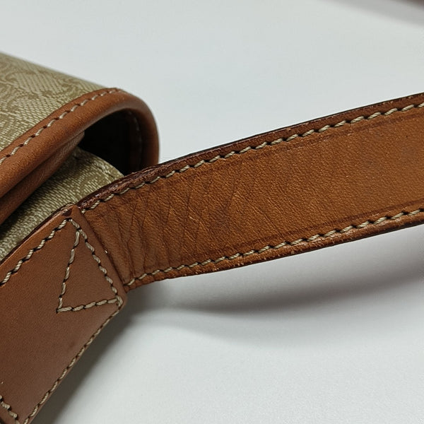 Coated Canvas Crossbody Bag Beige