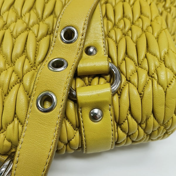 Quilted Lambskin Shoulder Bag Yellow