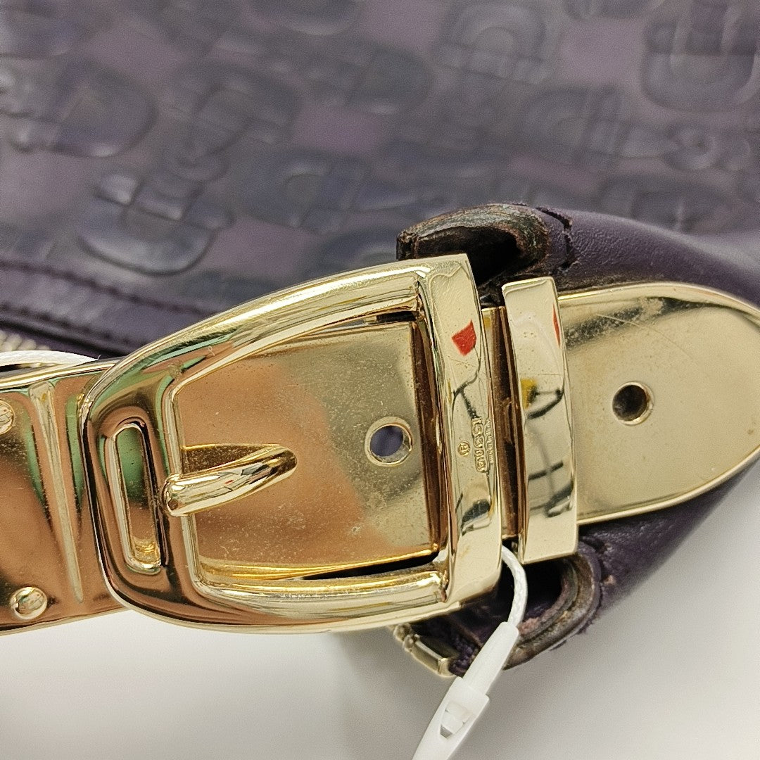 Calfskin Top Handle Bag Purple