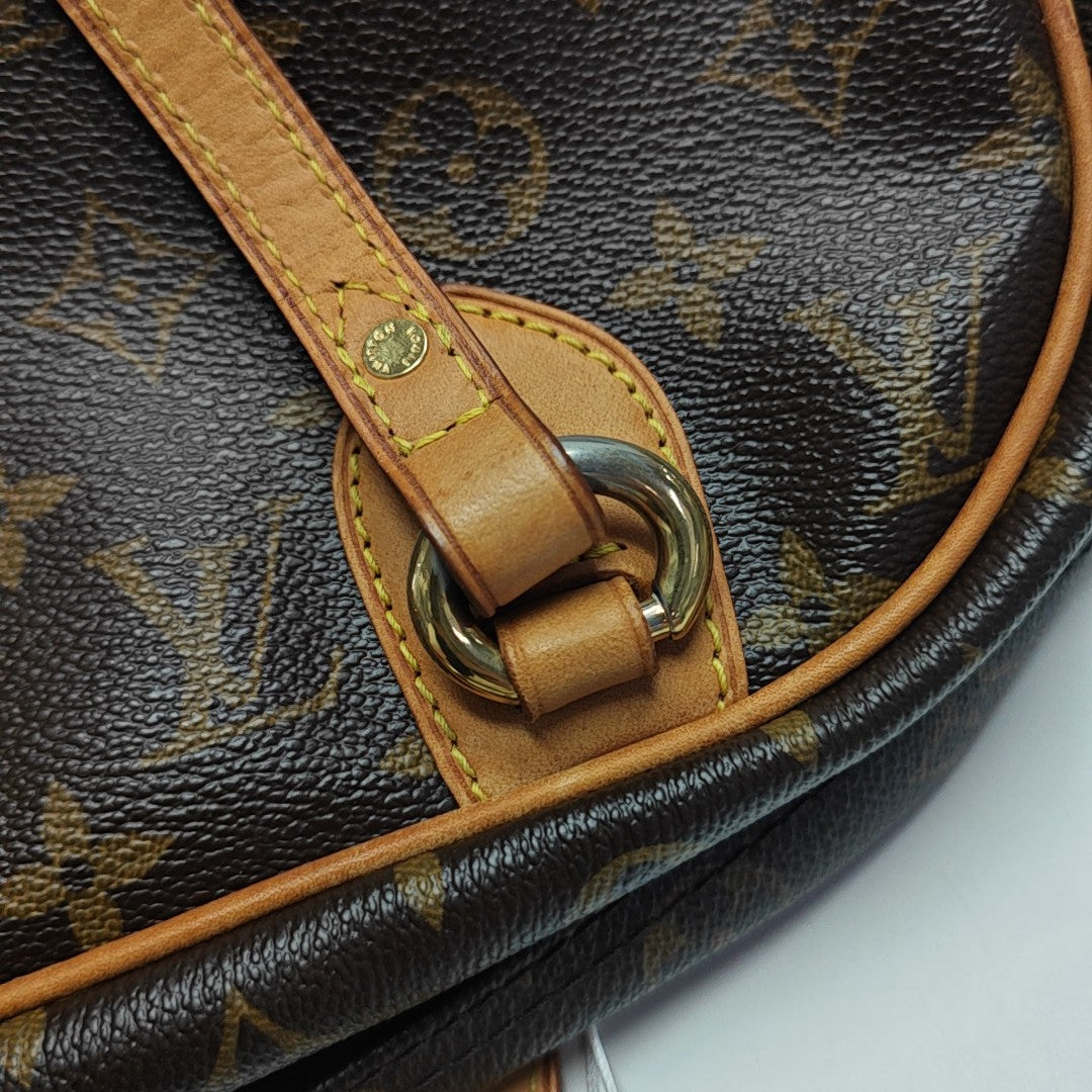 MONTORGUEI PM Monogram Coated Canvas Brown
