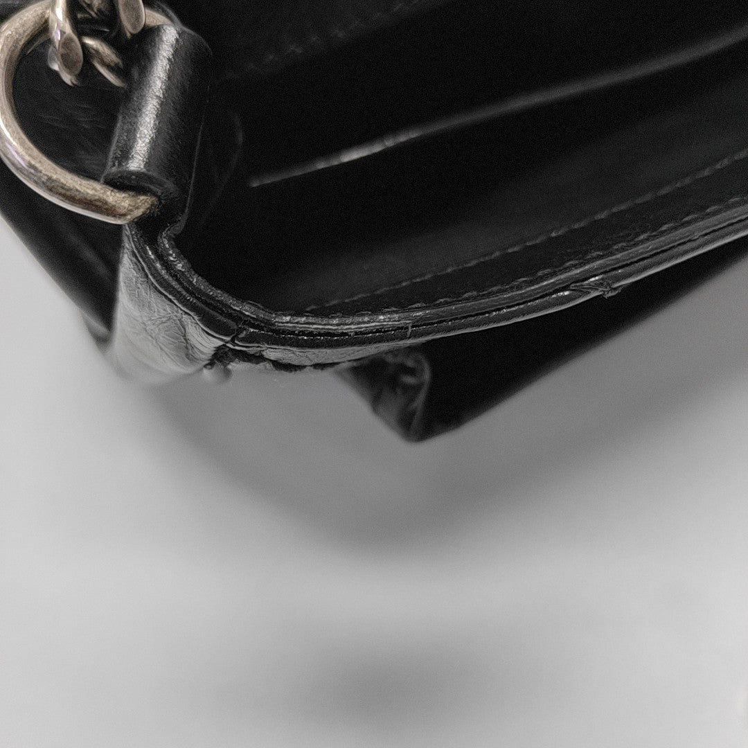 NIKI Small Chevron Calfskin Black
