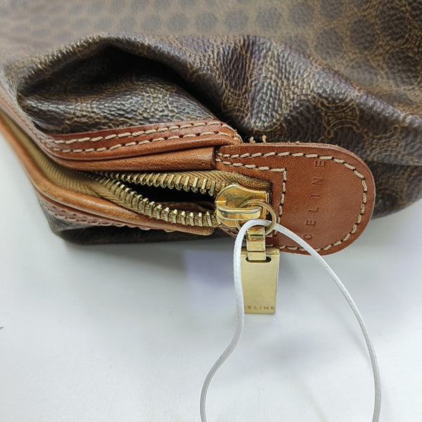 Coated Canvas Clutch Brown