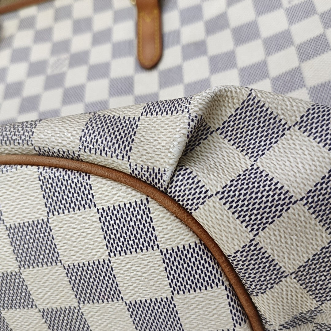 RIVIERA PM Damier Azur Coated Canvas White