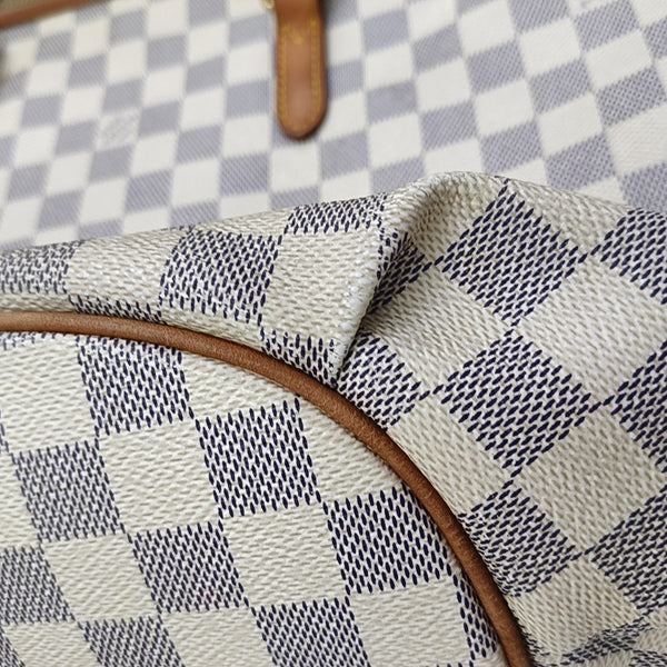 RIVIERA PM Damier Azur Coated Canvas White