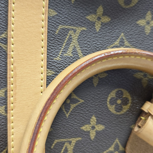 KEEPALL 50 Monogram Coated Canvas Brown