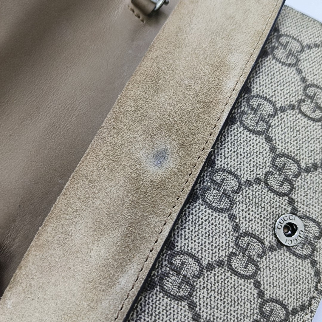 Dionysus Super Mini Monogram Coated Canvas Beige