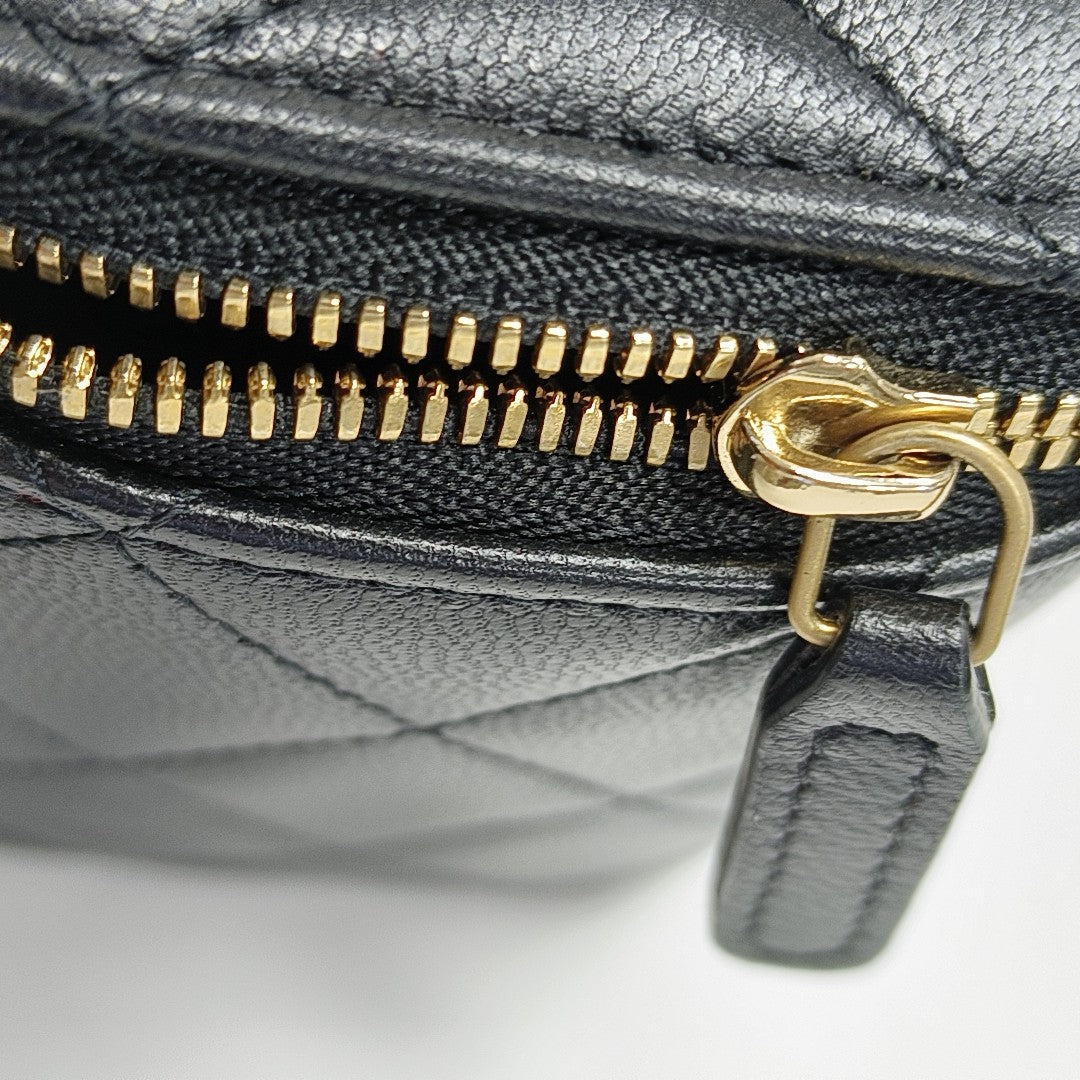 Quilted Lambskin Shoulder Bag Black