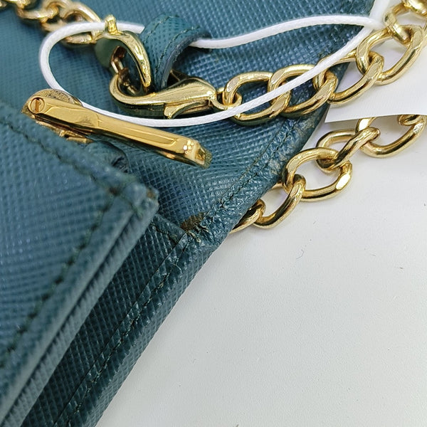 Saffiano Calfskin Shoulder Bag Green