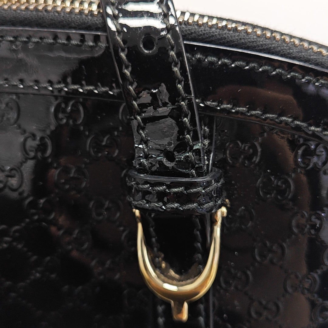 Microguccissima Monogram Patent Leather Black