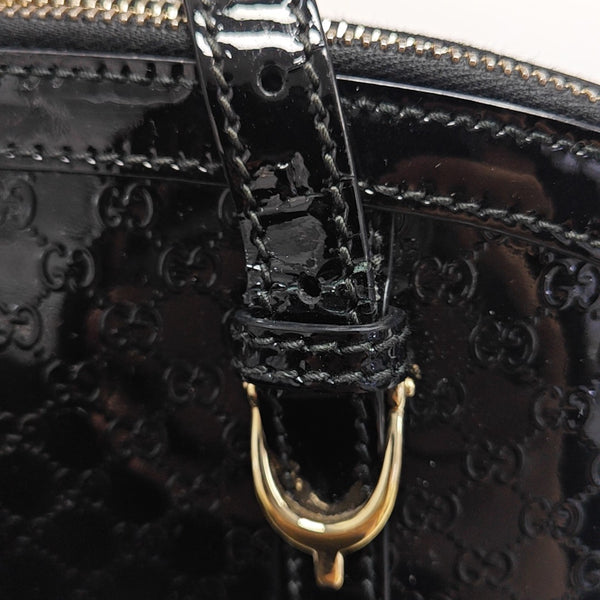 Microguccissima Monogram Patent Leather Black