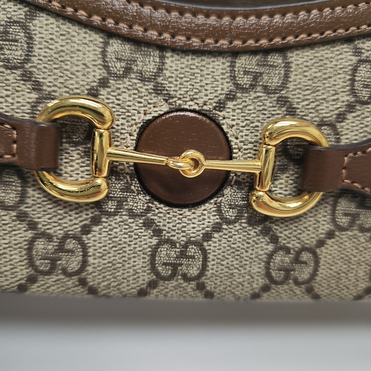 Horsebit 1955 Mini Monogram Coated Canvas Beige