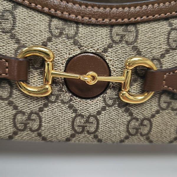 Horsebit 1955 Mini Monogram Coated Canvas Beige