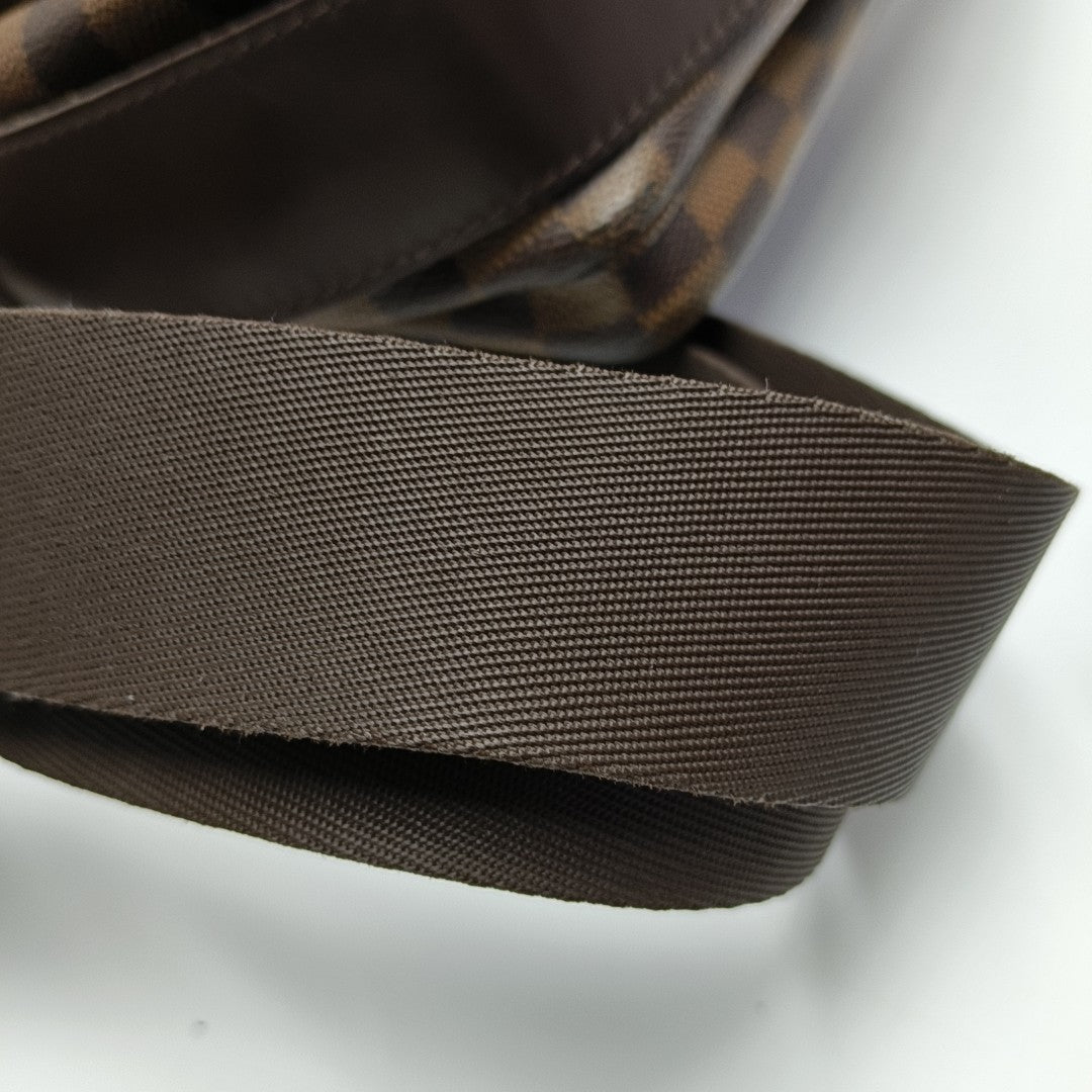 NAVIGLIO Damier Ebene Coated Canvas Brown