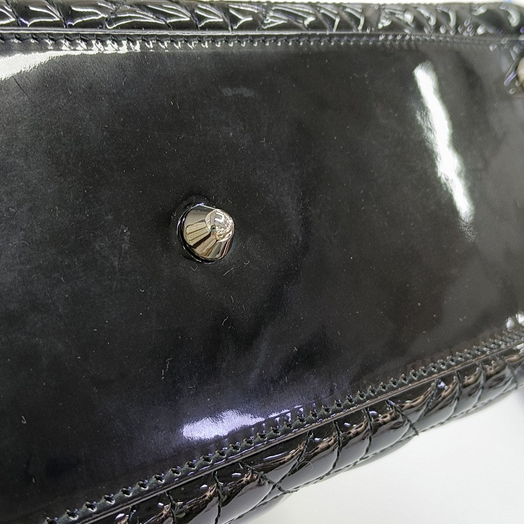 Lady Dior Large Cannage Patent Leather Black