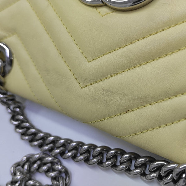 GG Marmont Small Quilted Calfskin Yellow