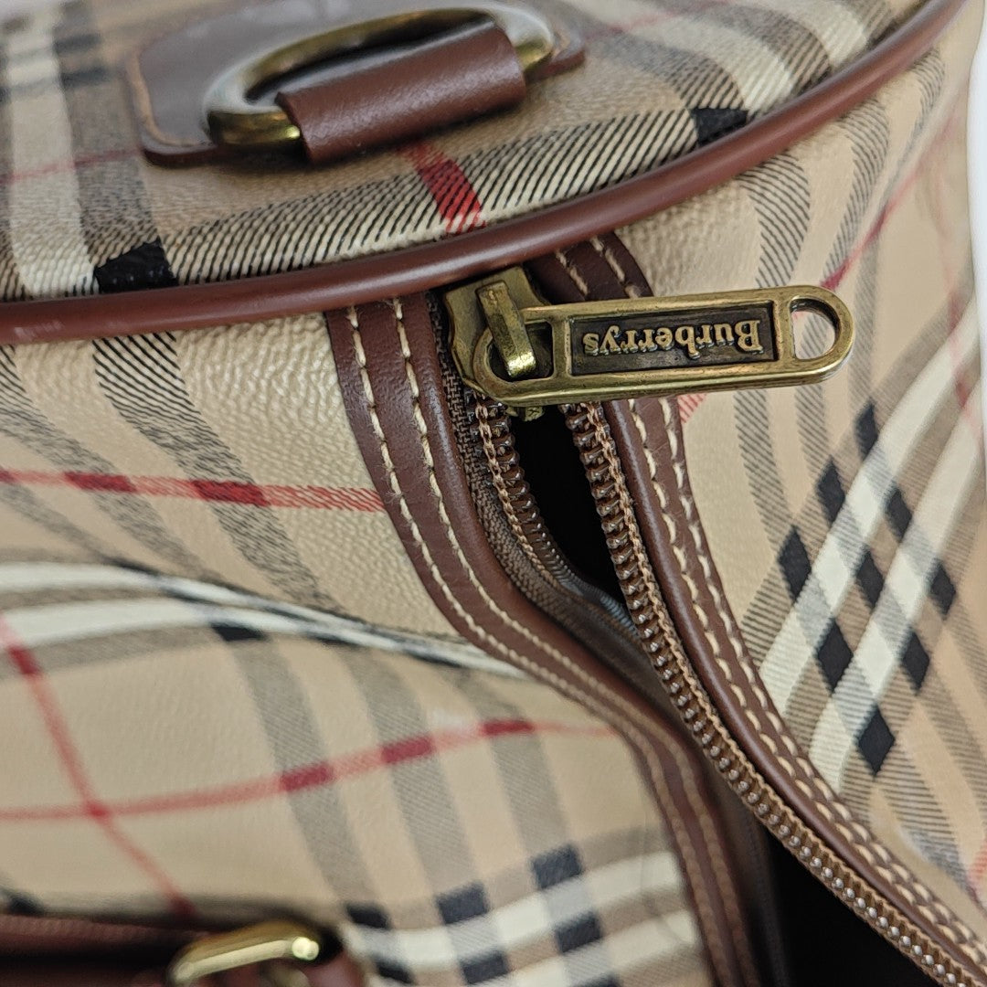 Coated Canvas Top Handle Bag Beige