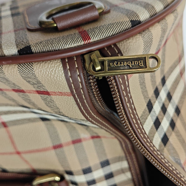 Coated Canvas Top Handle Bag Beige