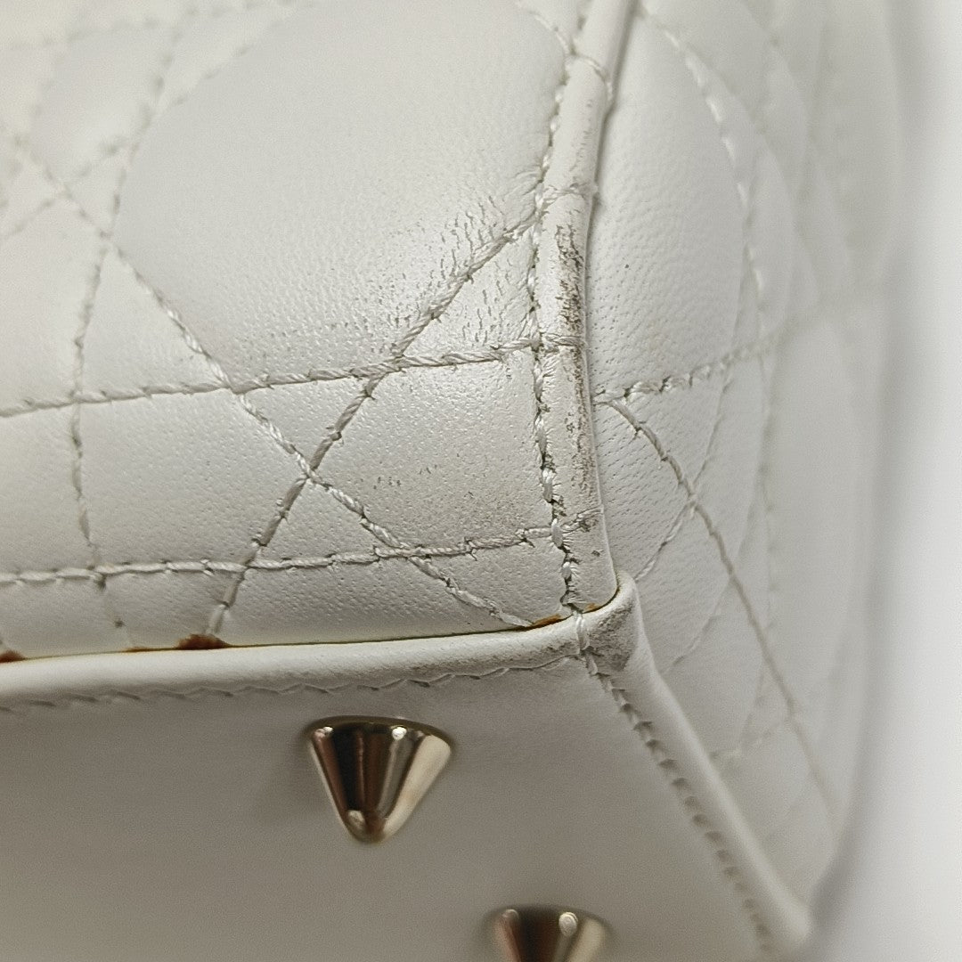 Lady Dior Small Cannage Lambskin White