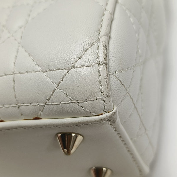 Lady Dior Small Cannage Lambskin White