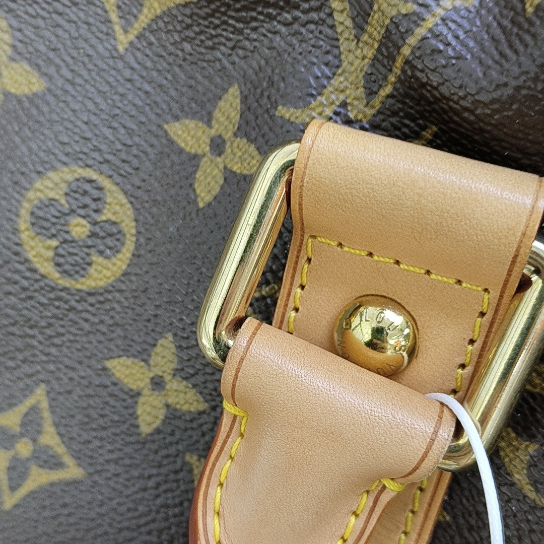 Monogram Coated Canvas Top Handle Bag Brown