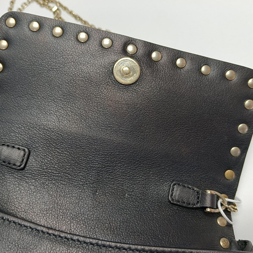 Rockstud Calfskin Black