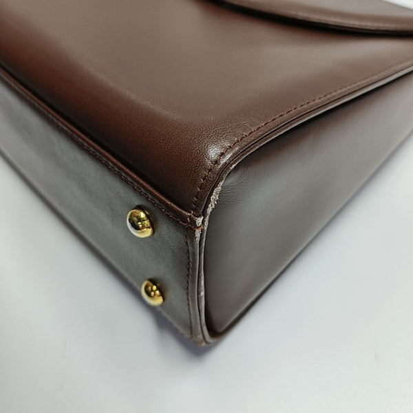 Calfskin Top Handle Bag Brown