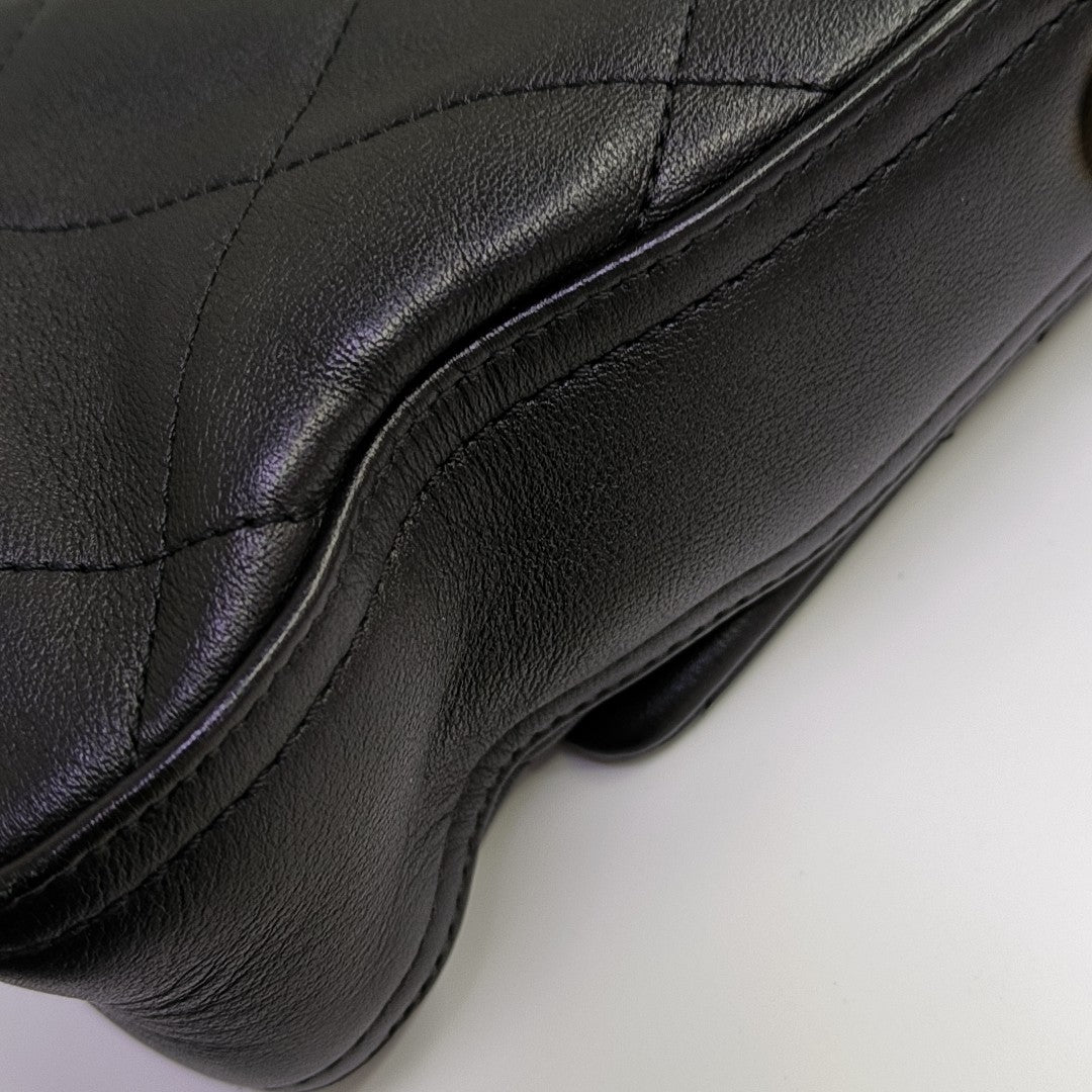 Quilted Lambskin Shoulder Bag Black