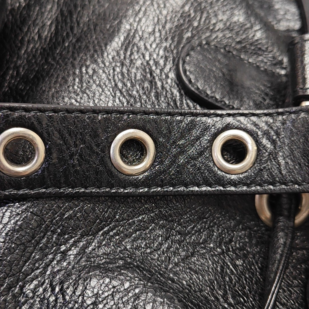 Pompon Bag Calfskin Black
