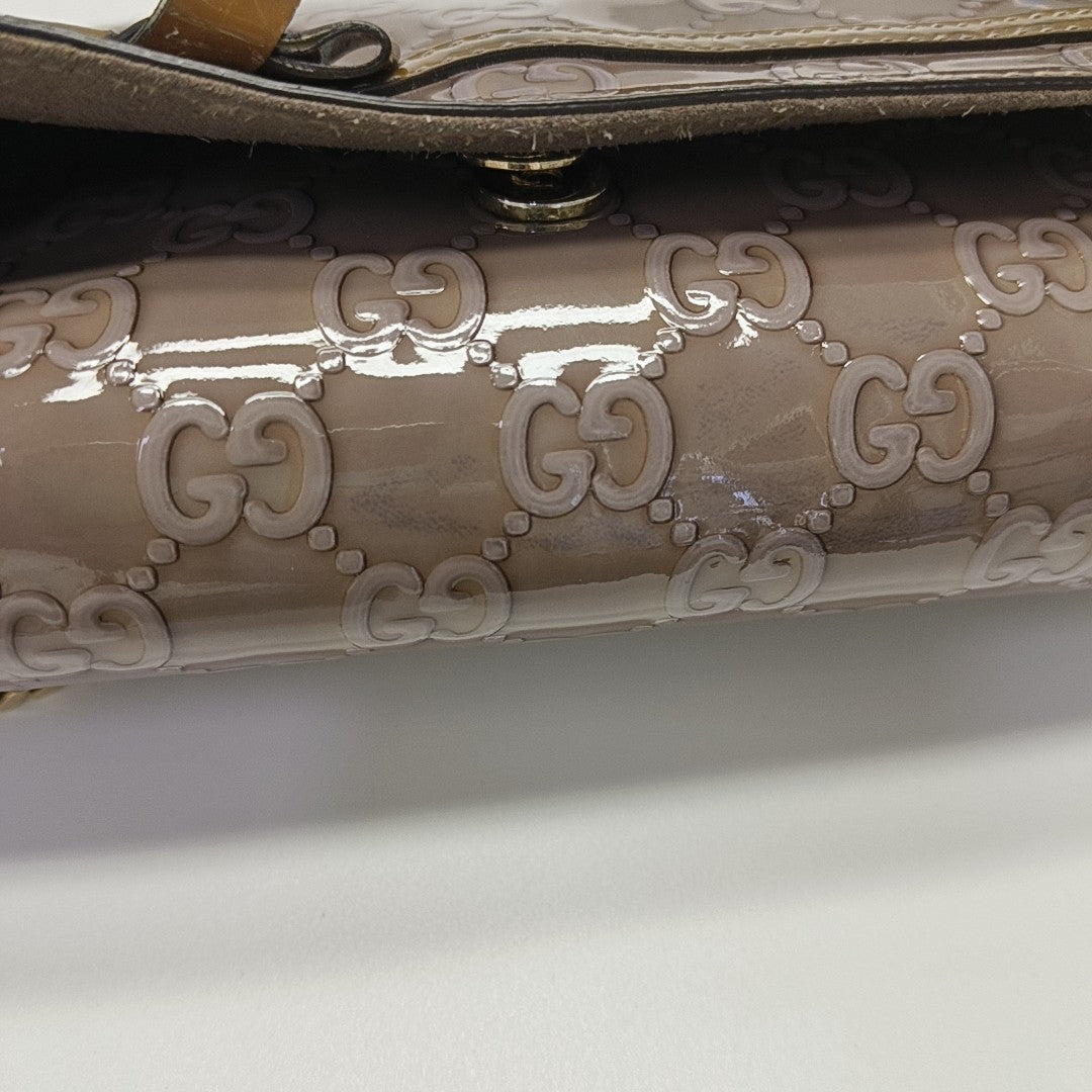 Monogram Patent Leather Shoulder Bag Purple