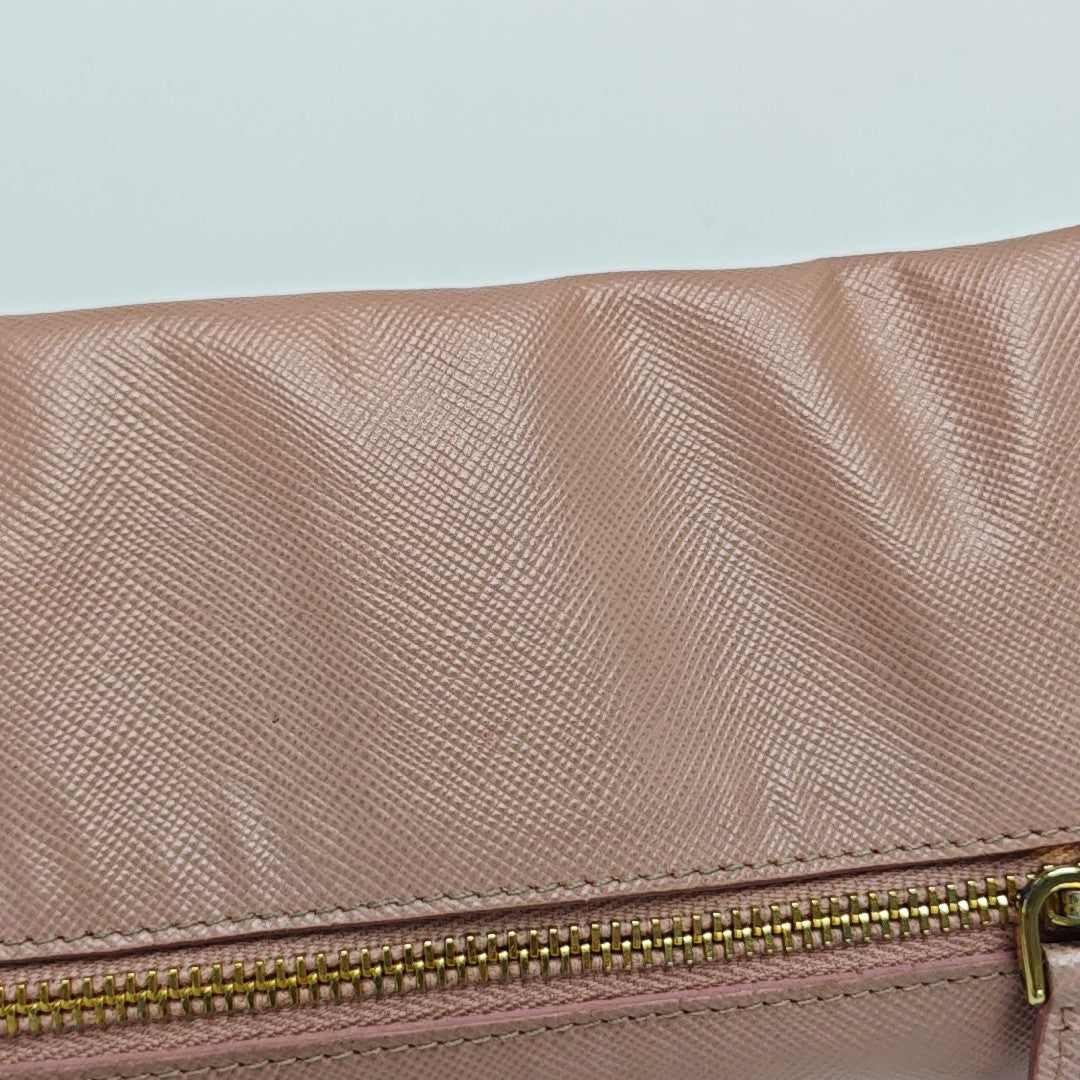 Fiocco Bow Saffiano Calfskin Pink Wallet
