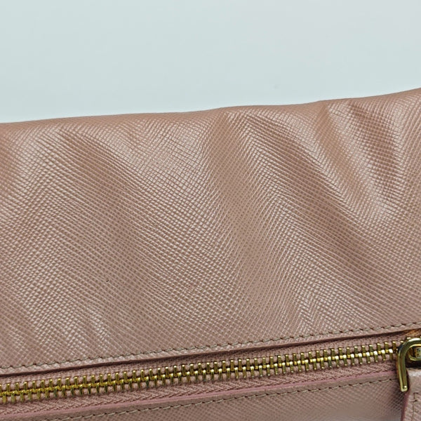 Fiocco Bow Saffiano Calfskin Pink Wallet