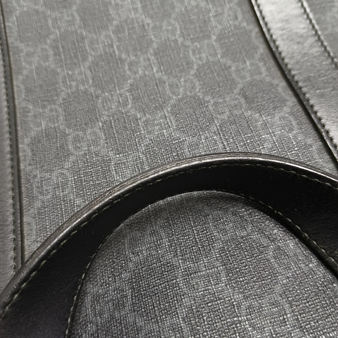 Monogram Coated Canvas Tote Bag Black