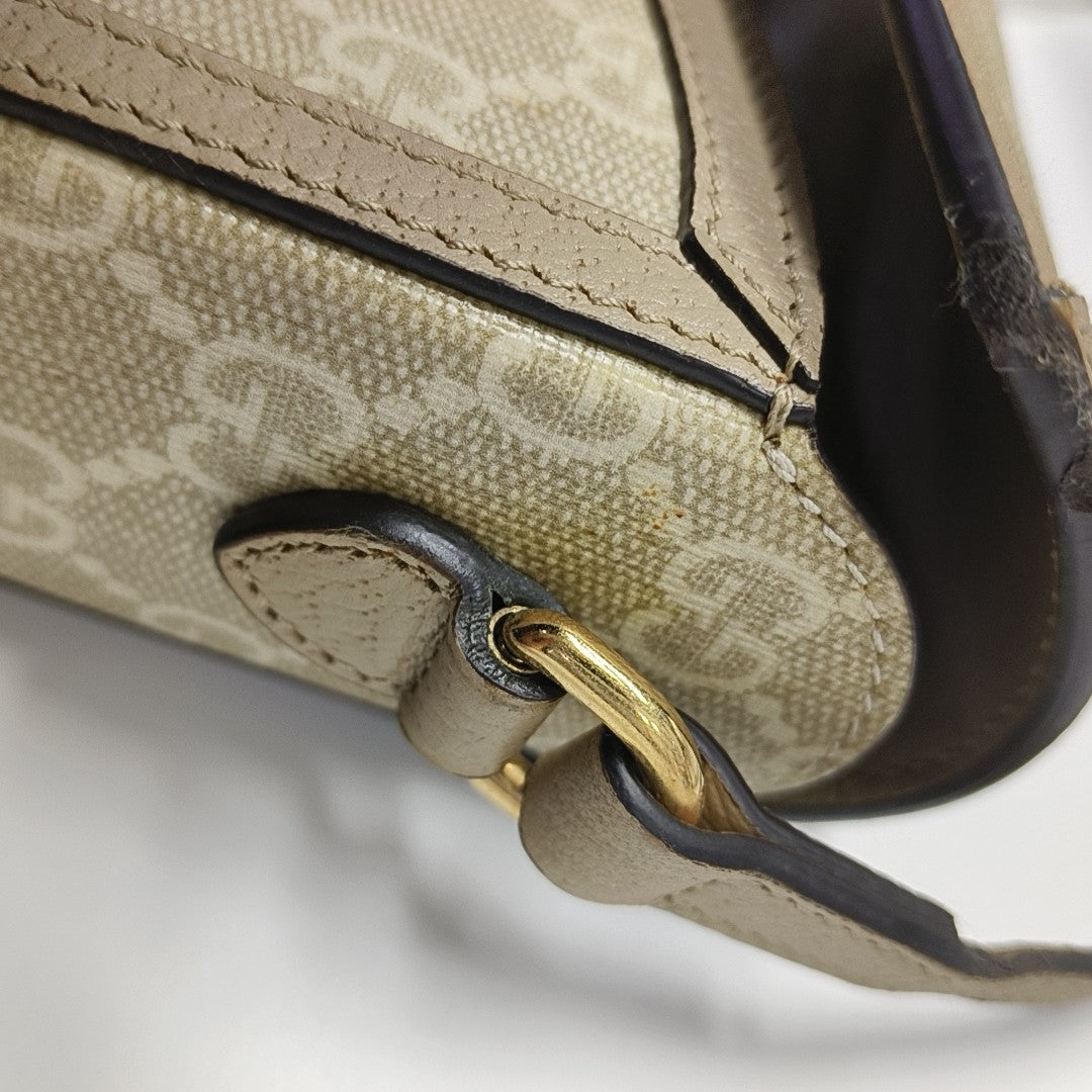 Horsebit 1955 Mini Monogram Coated Canvas Beige