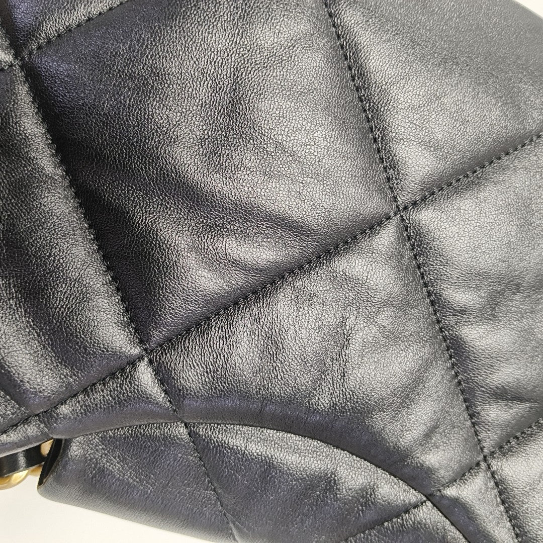 Quilted Lambskin Shoulder Bag Black